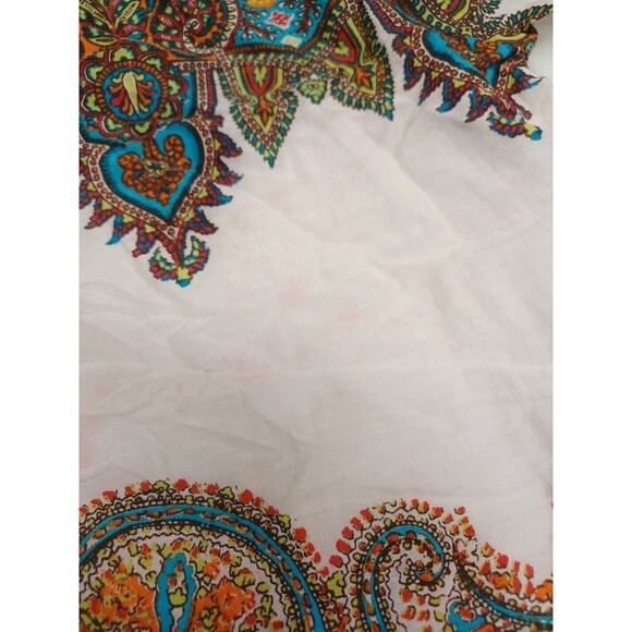 Women's Tommy Bahama XS Red White Paisley print top Cotton Silk - Picture 6 of 10